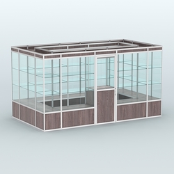 Павильон из профиля островной №2а, Ясень Анкор темный