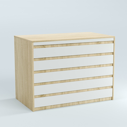 Стол-ресепшен серии ПРАЙМ №1А, Дуб Сонома + Белый