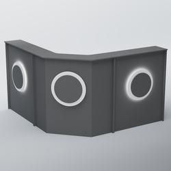 Ресепшен Г-образный КРУГ №3, Темно-Серый