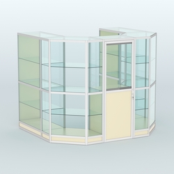 Павильон из профиля пристенный №3г ( 4,32 кв. м), Крем Вайс