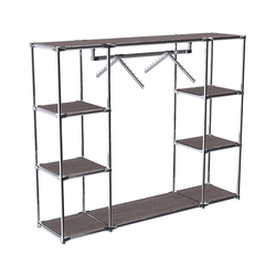 Хромированный стенд-вешало TD-47 №1-3 Хром с полками ДСП 16мм, Ясень Анкор темный - U31105