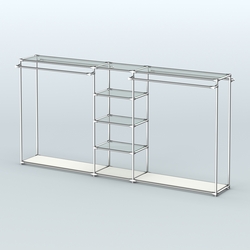 Островная торговая система ХРОМ 3600 мм с поручнями №10, Белый