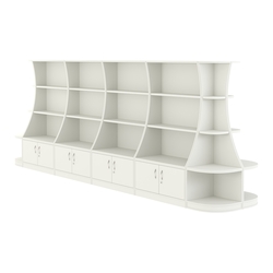 Островной низкий стеллаж ГАРАНТ №5, Белый