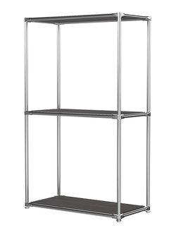 Хромированный стеллаж СТИЛЬ №2а-3 с глухими полками, Грейвуд