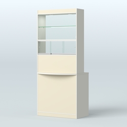 Витрина-прилавок Аптека №3, Белый + Крем Вайс