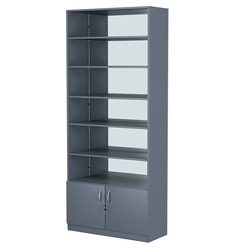 Стеллаж из ДСП с 5-ю полками 350x900 мм серии LEVEL-5 №13-2 (З/C - ЗЕРКАЛО), Темно-Серый