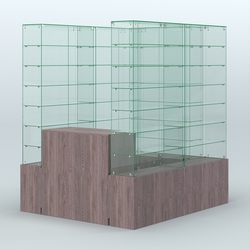 Павильон ИСТРА (глубина витрин-300мм) №1в (2, 70 кв.м), Ясень Анкор темный