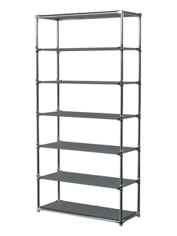 Пристенный торговый стеллаж ЛАЙТ с широкими полками ДСП №3, Темно-Серый