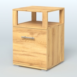 Тумба Динен №2 приставная 1 распашной фасад с надставкой, Дуб Золотистый