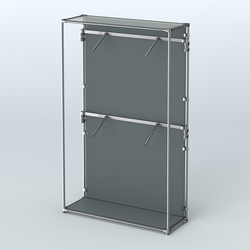 Торговая система ХРОМ (задняя стенка - ДСП) 1200 мм с поручнями №3, Темно-Серый