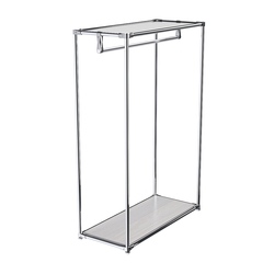 Хромированный стенд-вешало TD-10 №1-4 с полкой Зеркало 4мм, Ясень Анкор светлый - U31104