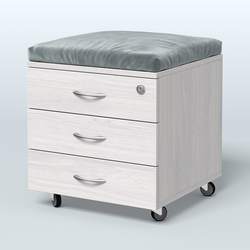 Тумба подкатная Платинум Персонал, цвет белый премиум, Ясень Анкор светлый