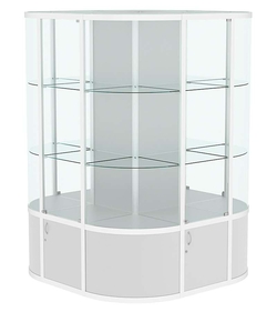 Витрина из профиля островная закругленная с секторами №2, Серый