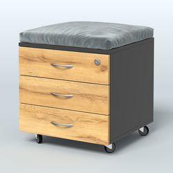 Тумба подкатная Платинум Персонал, цвет белый премиум, Черный и Дуб Золотистый U1148