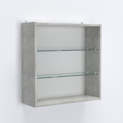 Витрина настенная №201-1Г с двумя полками, Метрополитан Грей