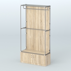 Торговая система ХРОМ (задняя стенка - ДСП) 1200 мм №1-4 с тумбой Т-21 и поручнями, Дуб Сонома