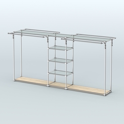 Островная торговая система ХРОМ 3600 мм с поручнями №11, Дуб Сонома