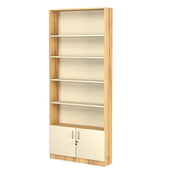 Стеллаж из ДСП с 4-мя полками 200x900 мм серии LEVEL-4 №10 (З/C - ДВП), Дуб Золотистый и Крем Вайс