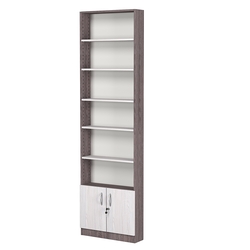 Стеллаж из ДСП с 5-ю полками 150x600 мм серии LEVEL-5 №2 (З/C - ДВП), Ясень Анкор темный + Ясень Анкор светлый