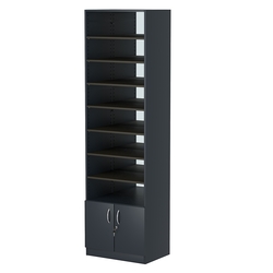 Стеллаж из ДСП с 8-ю полками 400x600 мм серии LEVEL-8 №7-2 (З/C - ЗЕРКАЛО), Антрацит