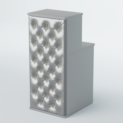 Ресепшен БАРОН №2 (карета золото), Серый + Экокожа серебристая