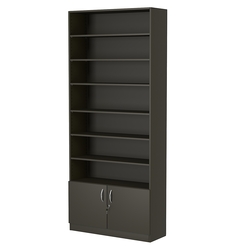 Стеллаж из ДСП с 6-ю полками 300x900 мм серии LEVEL-6 №12 (З/C - ДВП), Черный