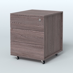 Тумба мобильная Киви, цвет белый, Ясень Анкор темный