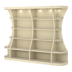 Пристенный высокий стеллаж ГАРАНТ №2-О с ограничителями, Крем Вайс