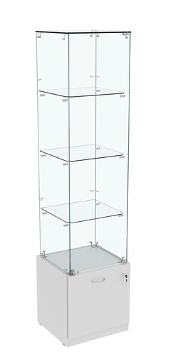 Витрина Кристалл №6 стаканчик (задняя стенка - стекло), Серый