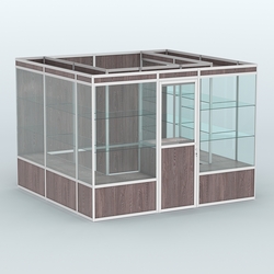 Павильон из профиля пристенный №9а (6,75 кв. м), Ясень Анкор темный