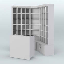 Павильон из открытых витрин для продажи чая и кофе №6, Серый