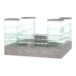 Павильон ИСТРА островной №3а (11, 35 кв.м), Бетон Чикаго светло-серый F186 ST9