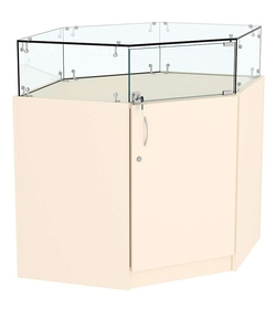 Прилавок Истра №116 угловой, универсальный (закрытый), Крем Вайс