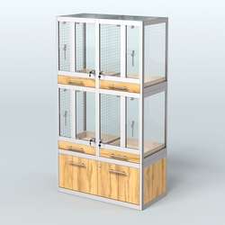 Витрина малая для продажи птиц в зоомагазин серии ЖАКО-02, Дуб Золотистый