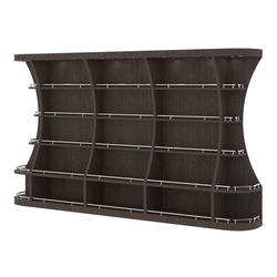 Пристенный высокий стеллаж ГАРАНТ №3-О с ограничителями, Дуб Венге