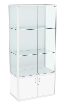 Витрина из профиля №2 (метровая) (задняя стенка - ДВП), Белый