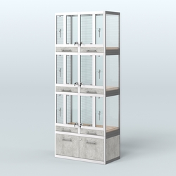 Витрина средняя для продажи птиц в зоомагазин серии ЖАКО-03, Метрополитан Грей