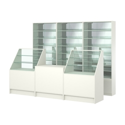 Комплект витрин с наклонными полками SL-6 №12-2 и прилавков ЭК-7, Белый