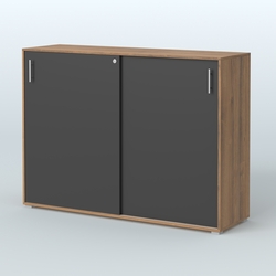 Тумба с раздвижными фасадами Тиана, Орех + Черный