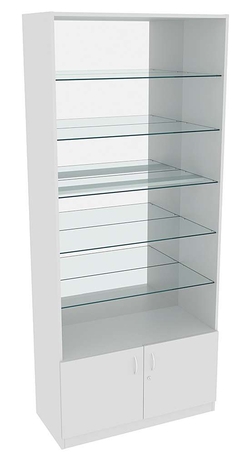 Витрина СЭСП-О №1-400 (З/C - Зеркало) со стеклянными полками, Серый