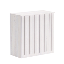 Торговый стол-прилавок широкий с планками серии ПРИЛИВ №20, Ясень Анкор светлый