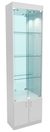 Стеклянная витрина серии Эконом № 300-3-600 (задняя стенка - зеркало) Серый
