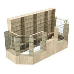 Торговый пристенный островок ГРАЦИЯ №6 (открытый) (6.05 кв.м), Дуб сонома