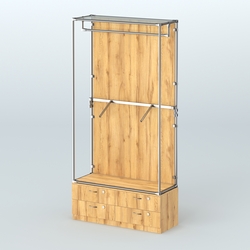 Торговая система ХРОМ (задняя стенка - ДСП) 1200 мм №2-2 с тумбой Т-14 и поручнями, Дуб Золотистый