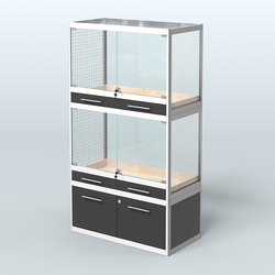 Витрина малая для продажи средних млекопитающих в зоомагазин серии КУНЬИ-02, Черный