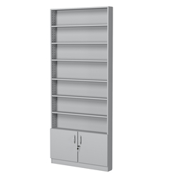 Стеллаж из ДСП с 6-ю полками 100x900 мм серии LEVEL-6 №8 (З/C - ДВП), Серый