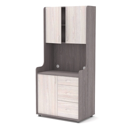 Офисная мини-кухня ЭЛЕГИЯ №3, Ясень Анкор темный + Ясень Анкор светлый