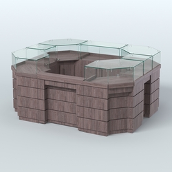 Торговый островок GOLD №3 (4,94 кв.м), Ясень Анкор темный