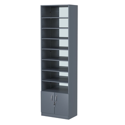 Стеллаж из ДСП с 7-ю полками 350x600 мм серии LEVEL-7 №6-2 (З/C - ЗЕРКАЛО), Темно-Серый