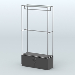 Торговая система ХРОМ без ДСП 1200 мм №1-4 с тумбой Т-21 и поручнями, Черный